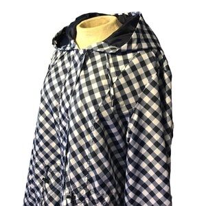 Kim Rogers Navy/White Check Anorak Jacket Sz XL